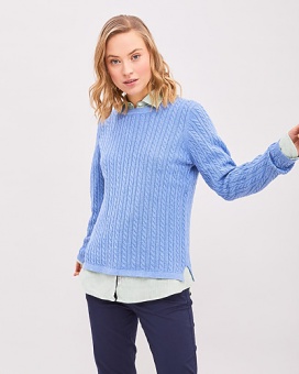 Newhouse Cate Cable Sweater Light Indigo